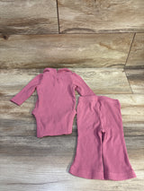 Baby Gap 2pc Long Sleeve Collared Bodysuit & Pants Set Pink sz 0-3m