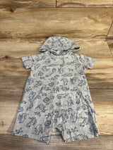 Member's Mark Animal Print Hooded Romper Grey sz 24m - Me n Mommy To Be