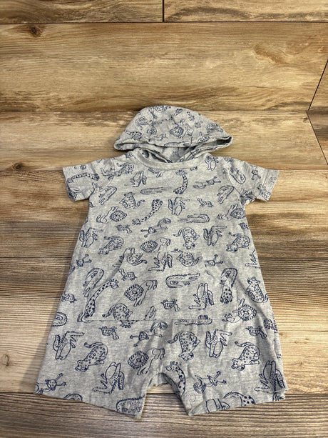 Member's Mark Animal Print Hooded Romper Grey sz 24m - Me n Mommy To Be