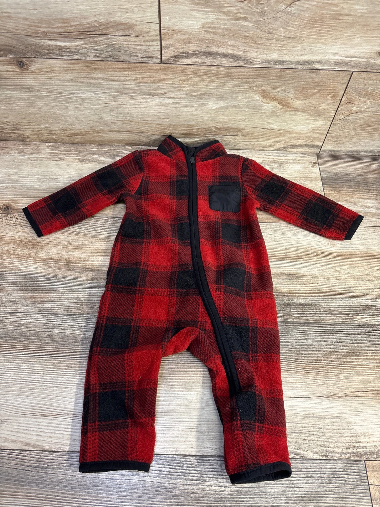 Old Navy Flannel Fleece Coverall Red sz 6-12m