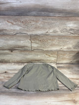 Easy Peasy Long Sleeve Waffle Pocket Tee in Olive Green sz 5T