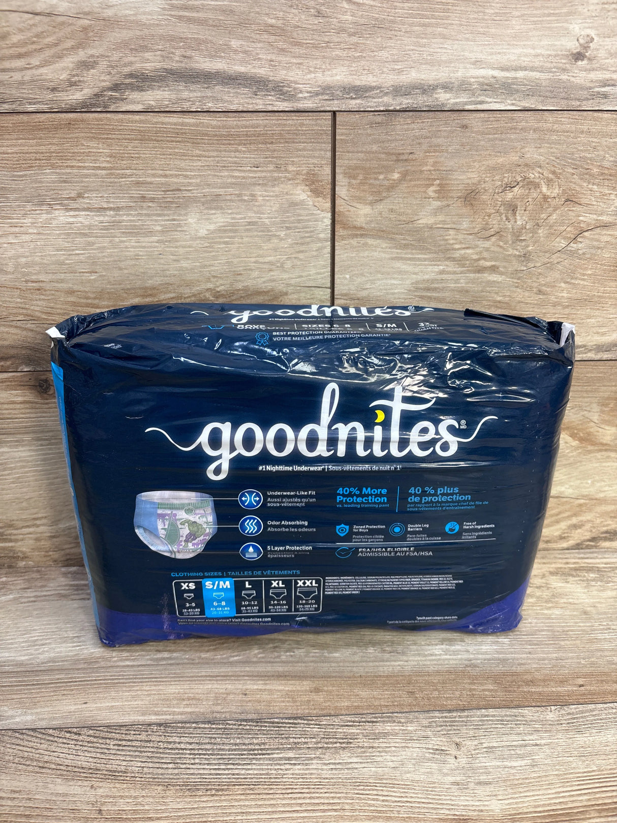 NEW Goodnites Nighttime Underwear 33ct sz S/M