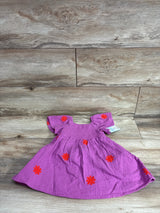 NEW Cat & Jack Floral Embroidered Short Sleeve Dress Purple sz 12m