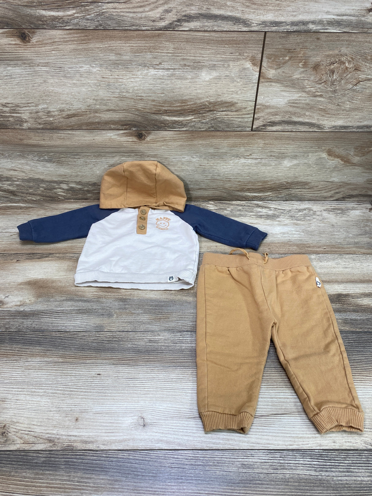 Rabbit + Bear 2pc Hoodie & Pants Brown/Grey sz 6-9m