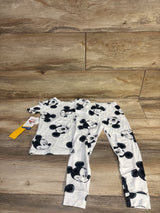 NEW Disney Junior Mickey 2pc Short Sleeve Viscose Snug Fit Pajama Set White sz 4T