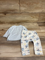 Disney Baby 2pc Stitch Kimono Shirt & Pants Set Blue sz 3/6m