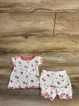 Milkberry 2pc Bamboo Strawberry Pajama Set White sz 12m