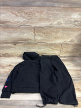 Lola + The Boys 2pc Rainbow Heart Hoodie & Joggers Set Black sz 4T*
