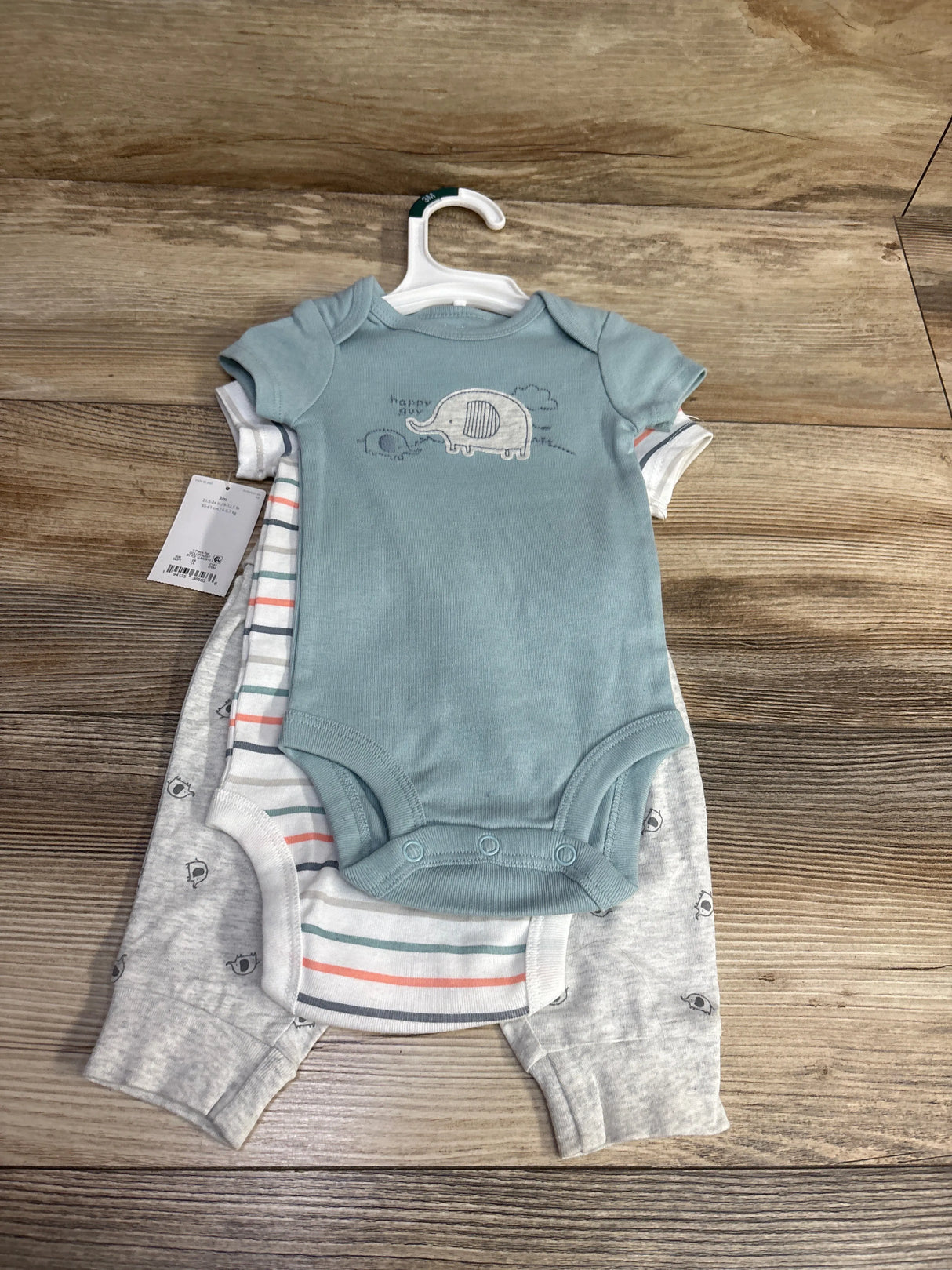 NEW Just One You 3pc Happy Guy Bodysuit Set Light Blue sz 3m