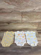 Member's Mark 3pk Organic Bodysuits Yellow sz Newborn