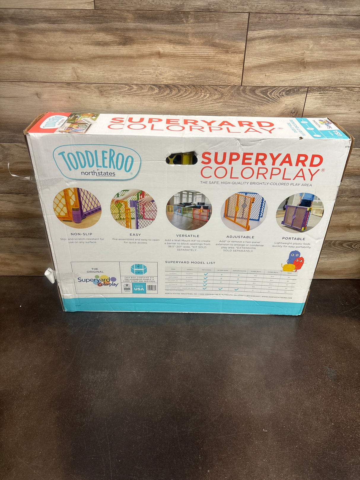 North States Superyard Colorplay 6 Panel Freestanding Gate