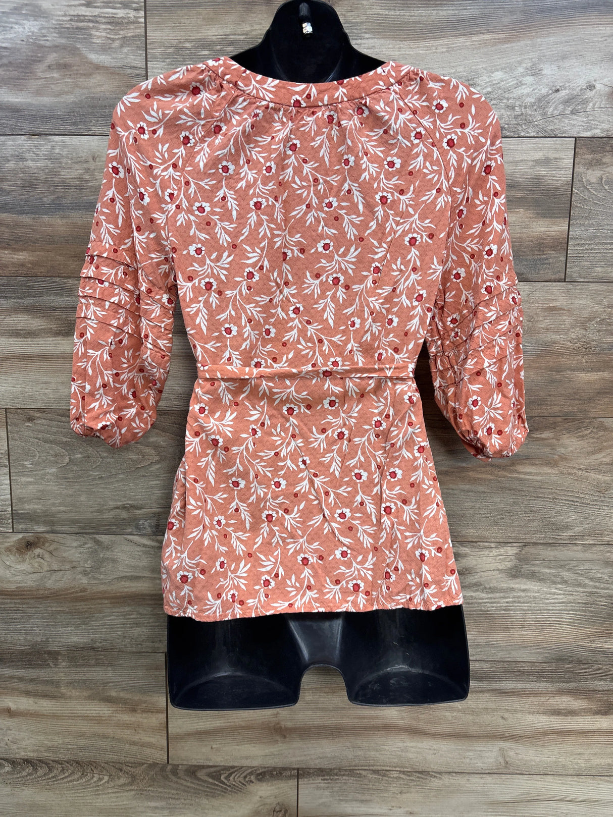 Isabel Maternity Floral Waist Tie Dress Coral sz Medium