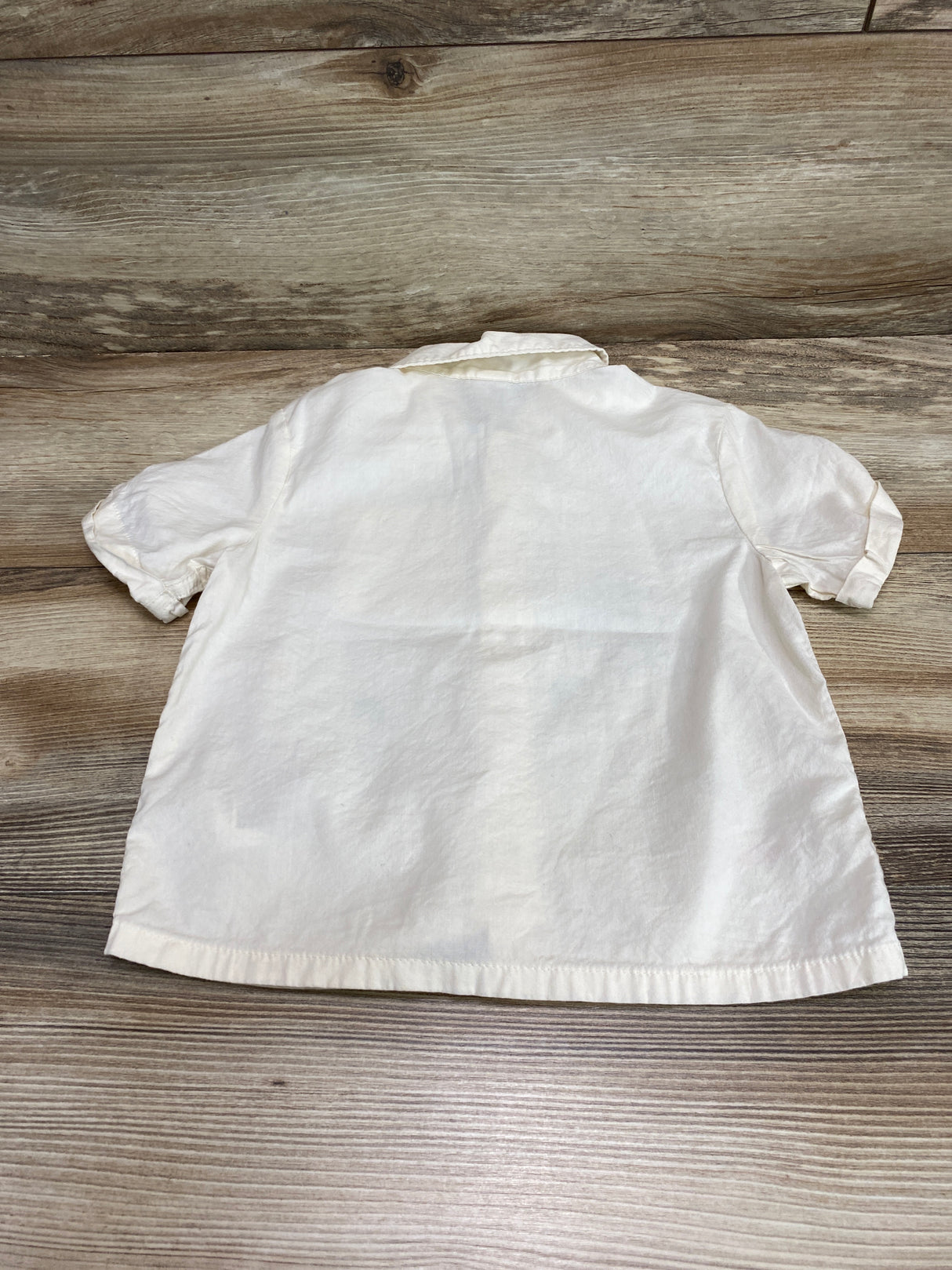 Old Navy Sailboats Button Up Shirt Cream sz 2T