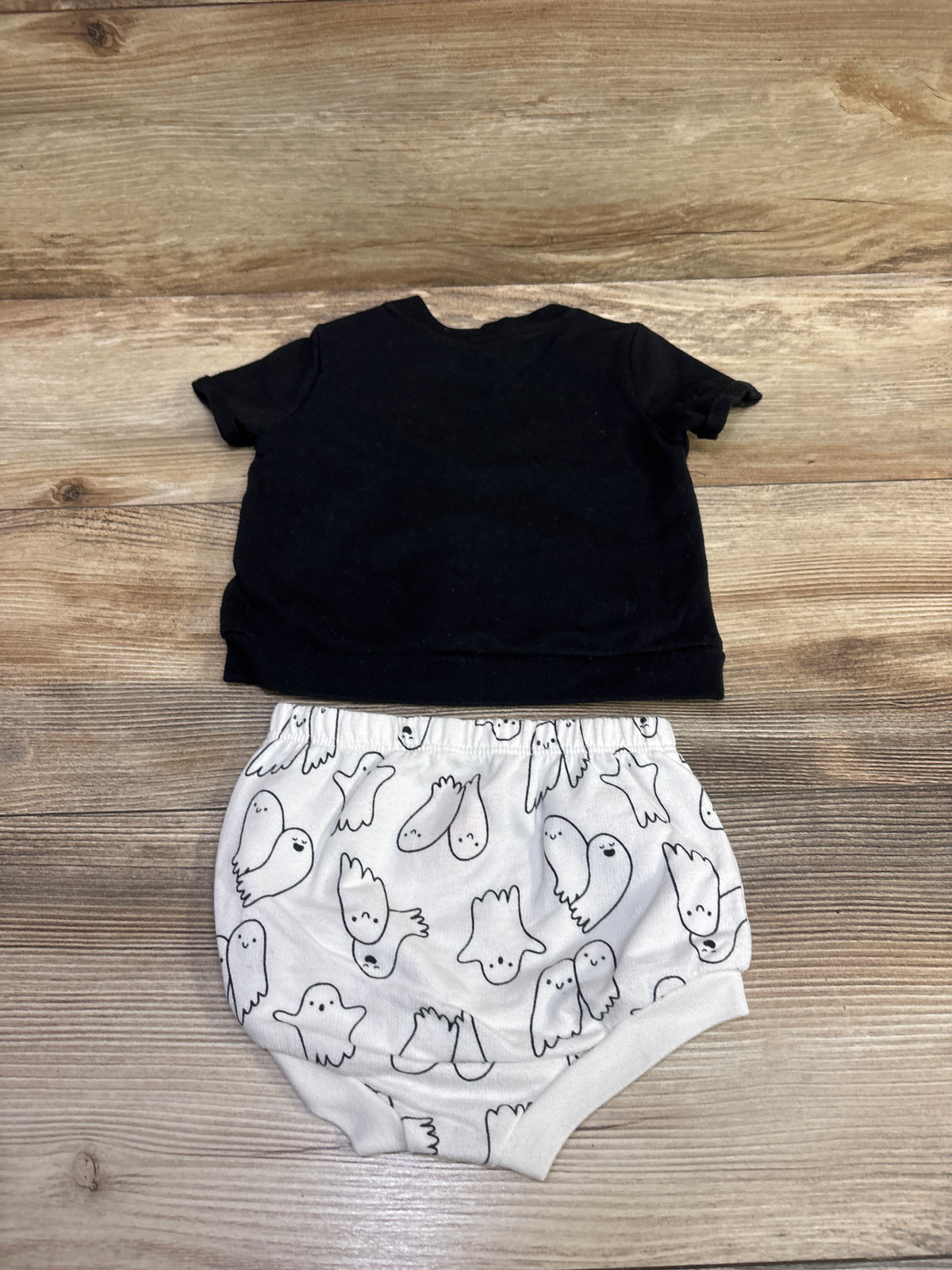 Cat & Jack 2pc Ghost Shirt & Bloomers Set Black sz 6-9m