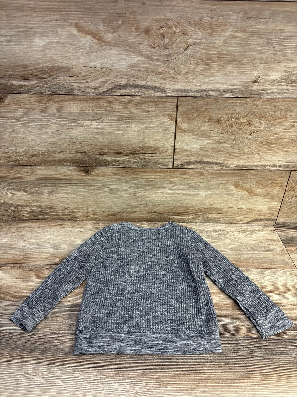 Old Navy Pocket Thermal Knit Long Sleeve Shirt Grey sz 4T