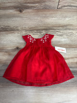 NEW Cat & Jack 2pc Floral Embroidered Dress & Bloomers Set Red sz 6-9m