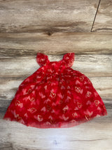 Isaac Mizrahi Tulle Heart Print Dress Red sz 24m