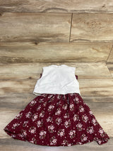 Little Lass 2pc Faux Leather Vest & Dress Set Red sz 2T
