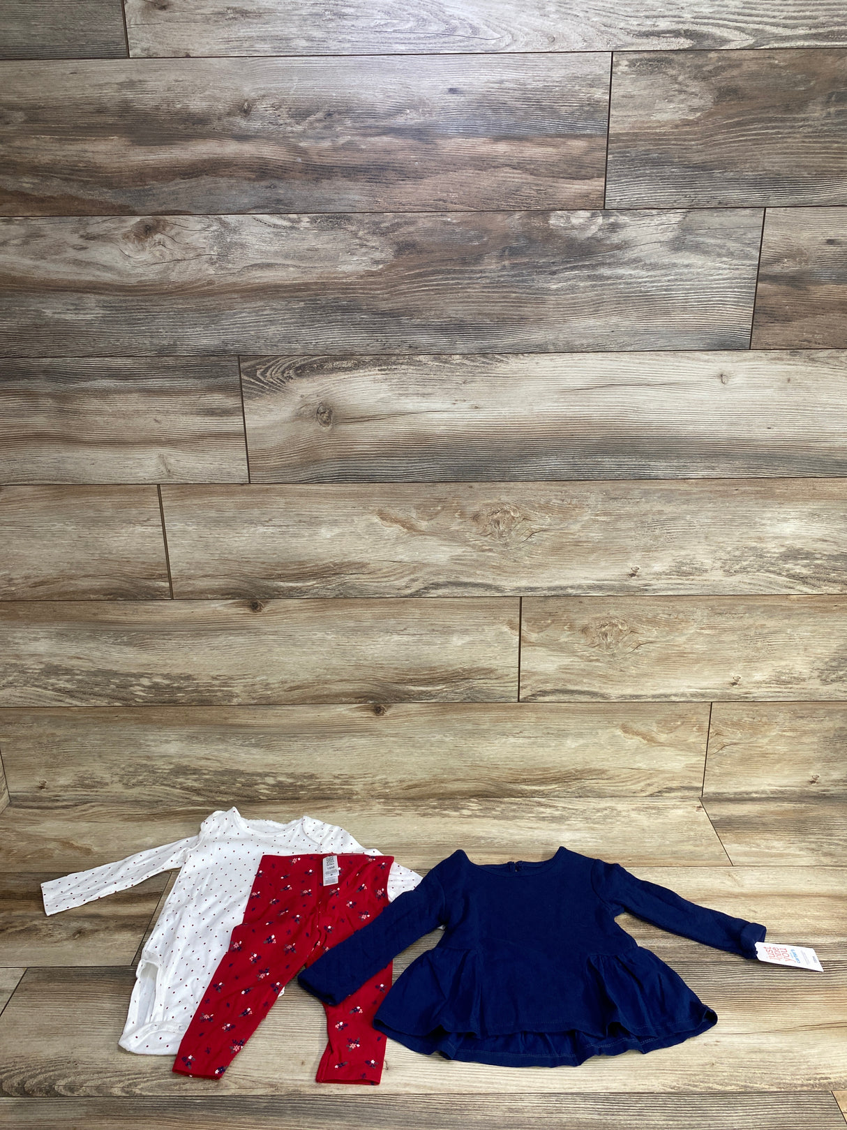 NEW Just One You 3pc Polka Dot Bodysuit & Bottoms Set White sz 18m