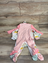 NEW Cloud Island 3pk Multicolored Sleeper Set White sz 3-6m