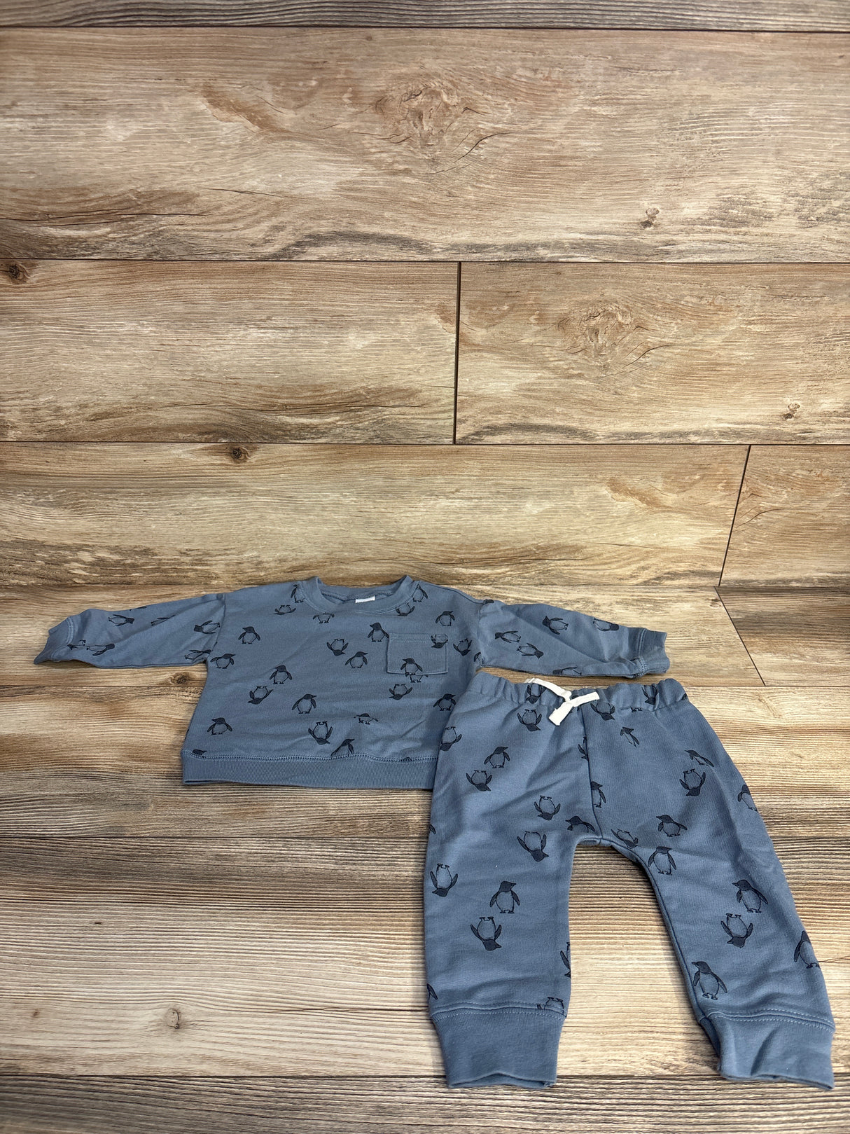Child Of Mine 2pc Penguin Sweatshirt & Joggers Blue sz 6-9m
