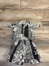 Hawaii Station 2pc Button-Up Shirt & Shorts Cabana Set Cream sz 12m