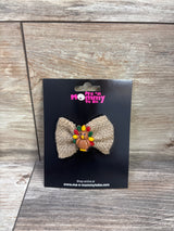 NEW Turkey Applique Burlap Hair Bow
