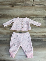 7 For All Mankind 2pc Quilted Button Up Shirt & Bottoms Set Pink sz 0-3m