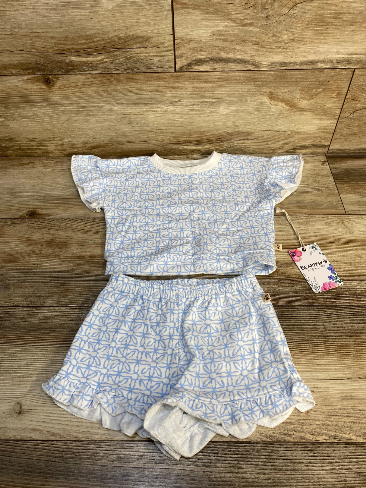 NEW Bearpaw 2pc Shirt & Shorts Set Blue sz 4T