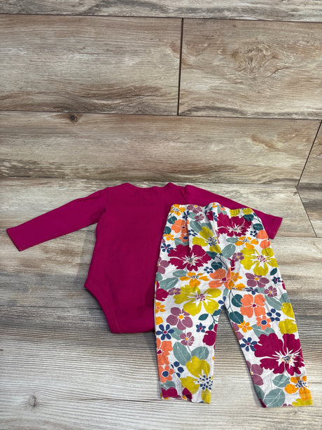 Carter's 2pc Floral Teacup Bodysuit & Pants Pink sz 18m - Me n Mommy To Be
