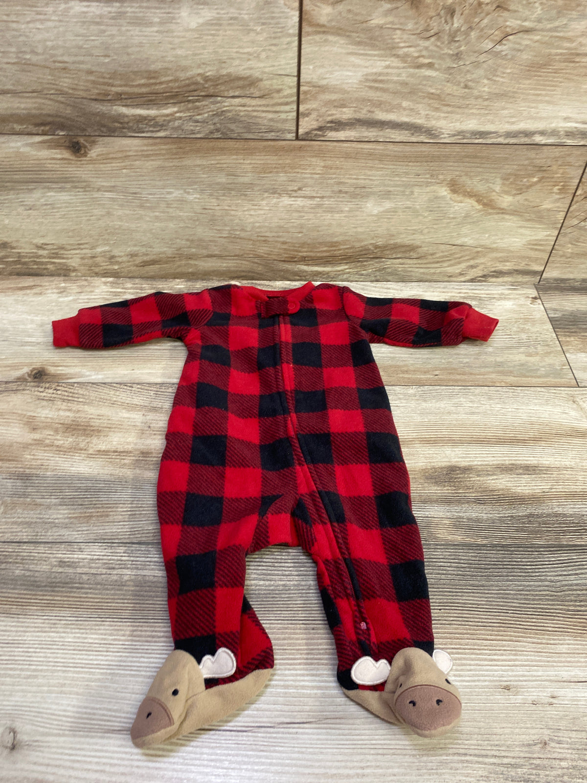 Carter's Plaid Blanket Sleeper Red sz 3m