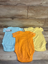 NEW Honest Baby 3pk Bodysuit Set Orange sz 24m