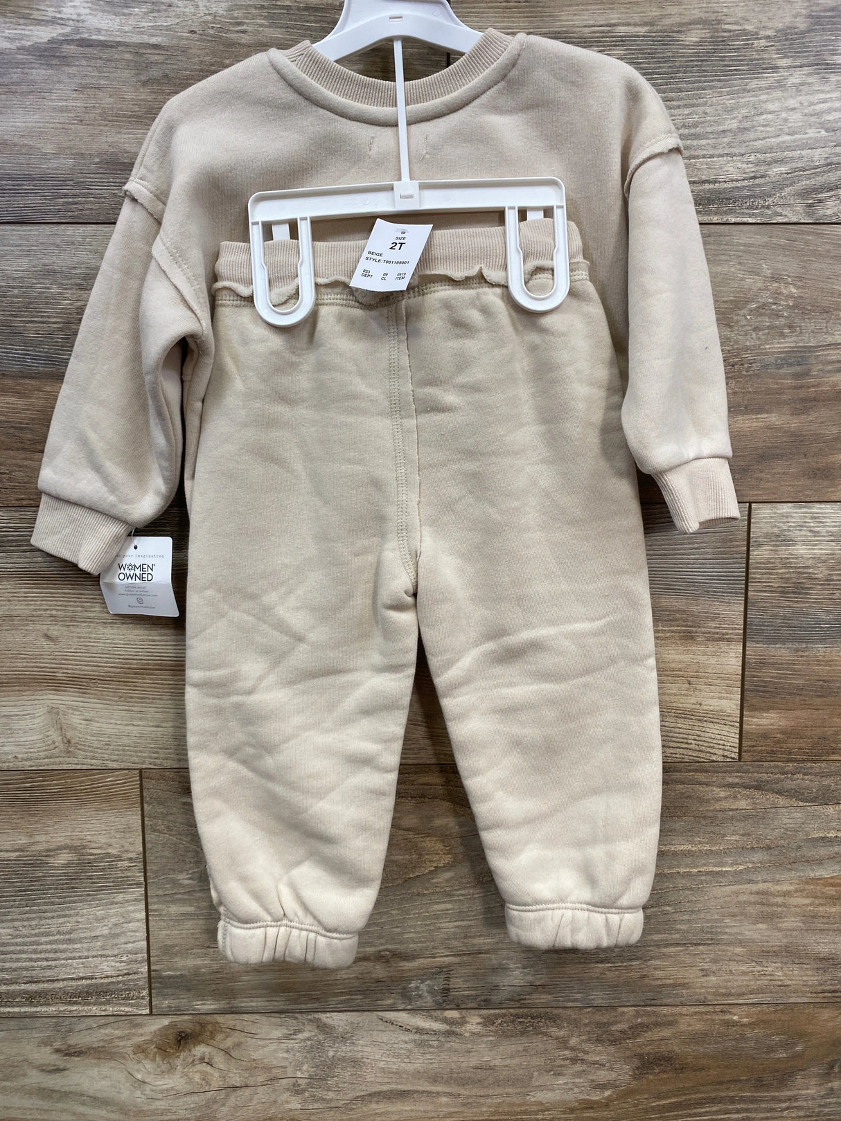 NEW Grayson Mini 2pc Sweatshirt & Joggers Set Beige sz 2T