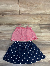 Carter's 2pc Stars & Stripes Tank Top & Skort Set Red sz 2T