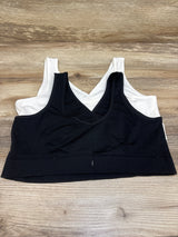 NEW Auden 2pk Unlined V-Neck Nursing Bralette - Black/White sz Large