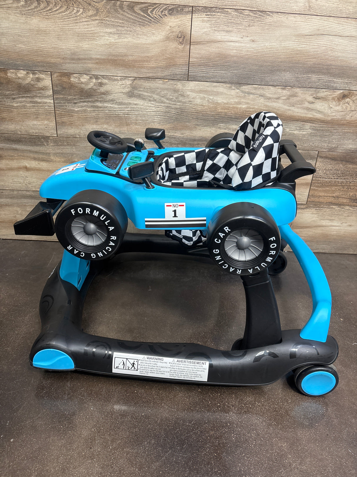 Baby Joy 4-in-1 Foldable Baby Activity Racecar Walker Blue