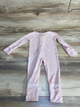 Dreamy Skies Baby Picnic Pals Bamboo Convertible Romper Pink sz 6-12m