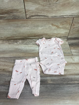 Carter's 2pc Ribbed Bodysuit & Pants Set Pink sz Newborn