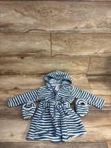 Tahari 2pc Striped Robe & Slippers Set Blue sz 18m