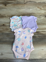 So Cute 3pk Coral And Shell Print Bodysuit Set sz 0-3m