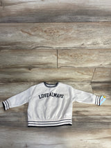 NEW Cat & Jack Love Always Varsity Sweatshirt Cream sz 2T