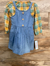 NEW Cat & Jack 2pc Set Plaid Shirt & Skirtall Yellow sz 3T
