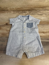 Carter's Polo Striped Polo Romper Grey sz 3m