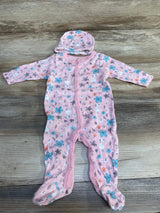 Rene Rofe 2pc Bunny Print Sleeper & Hat Pink sz 3-6m