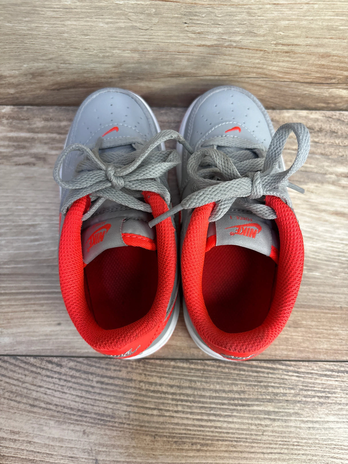 Force 1 TD 'Light Smoke Bright Crimson' Sneakers sz 9c - Me n Mommy To Be