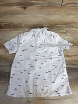 NEW OshKosh Shark Print Button Up Shirt White sz 4T