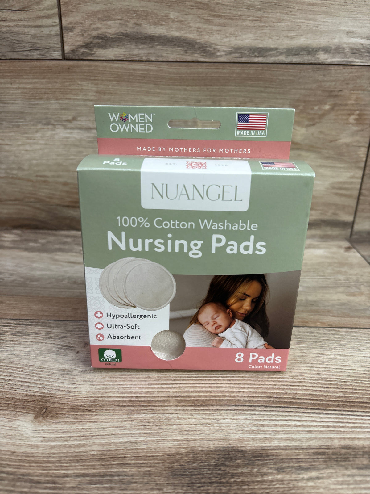 NuAngel 100% Cotton Washable Nursing Pads 8pk