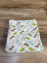 Upsimples Dinosaur Bamboo Swaddle Blanket White ~ 47x47''
