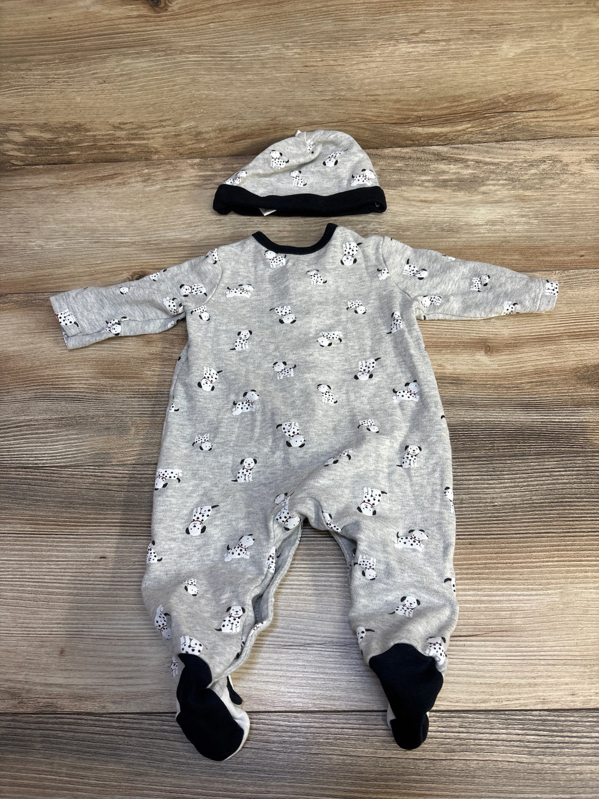 Little Me 2pc Dalmatian Coverall & Hat Set Grey sz 3m