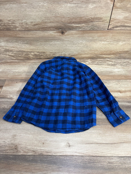 Carter's Plaid Flannel Button Up Shirt Blue sz 5T - Me n Mommy To Be